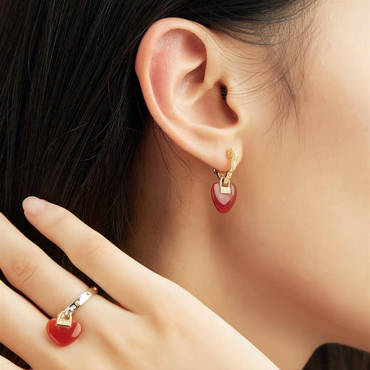 「 怦然心动」红玛瑙耳饰 商品图3