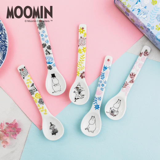 Moomin姆明 芬兰创意卡通陶瓷勺子5支套装精致组合 商品图0