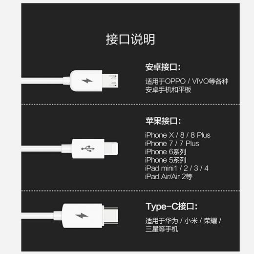 品胜数据线三合一苹果安卓type-c带多头一拖三通用数据线JPY带授权招加盟代理 商品图5