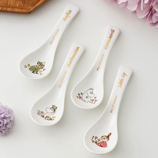 Moomin姆明生活日记汤勺 可爱陶瓷创意 勺子 沙拉碗 高脚碗 商品图7