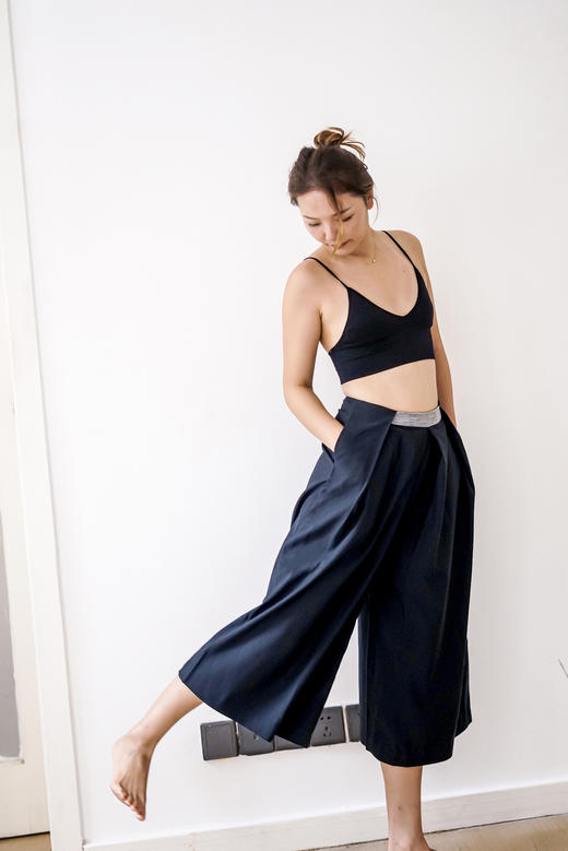 ACFN | 8分阔腿裤 - 黑 商品图3