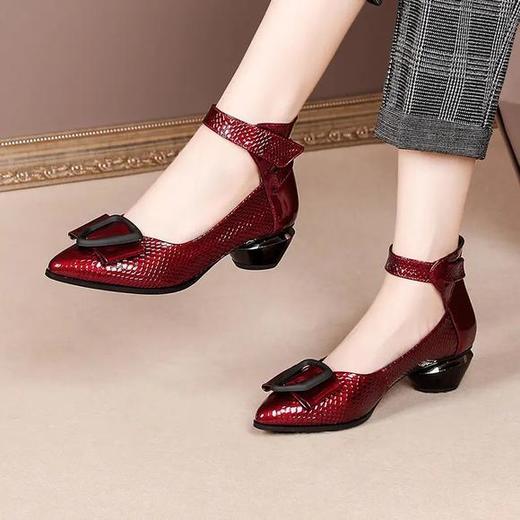 BY-XYM-k210高帮粗跟，舒适真皮单鞋 商品图0