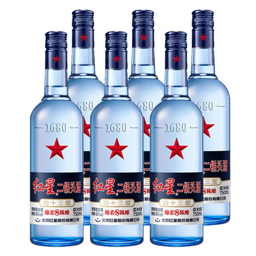 [白酒]红星二锅头蓝瓶43度绵柔750ml 商品图1