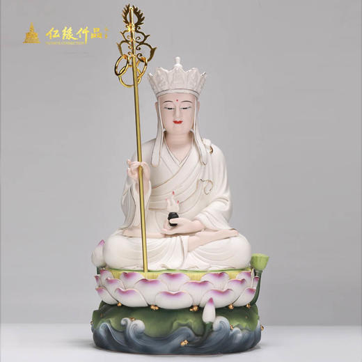 白瓷彩绘地藏圣像家居摆件 商品图0