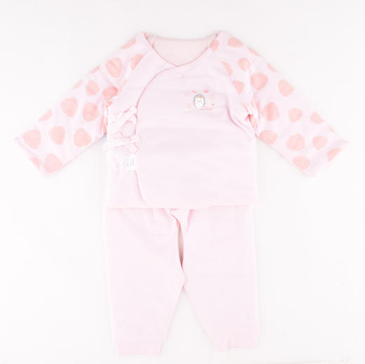 棉果果春秋冬季男童女童内衣夹棉偏襟开裆套装M401301818604 商品图1