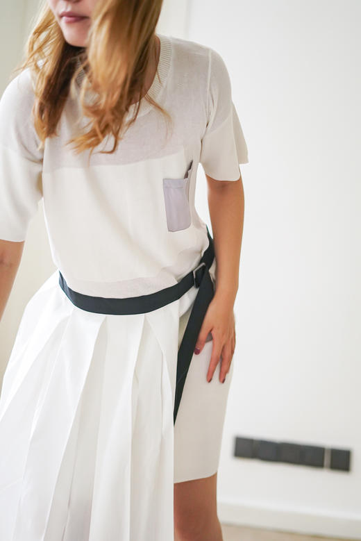 ACFN | 百褶拼接针织短袖连衣裙 商品图2