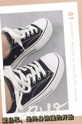 【百图lulu好物】【中跟帆布鞋】不易磨脚，不易变形，不易脱胶 猪皮鞋垫 经典帆布鞋，可以从12岁穿到102