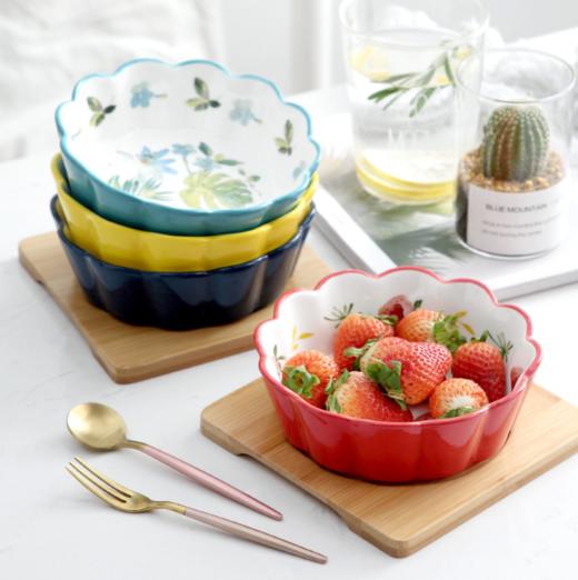 【碗】*四季花创意陶瓷ins水果沙拉碗早餐甜品碗蔬菜酱料碗儿童辅食小碗 商品图1