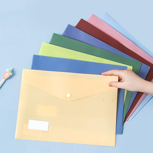 三年二班z文具小清新按扣文件袋a4学生考试试卷袋简约办公资料袋