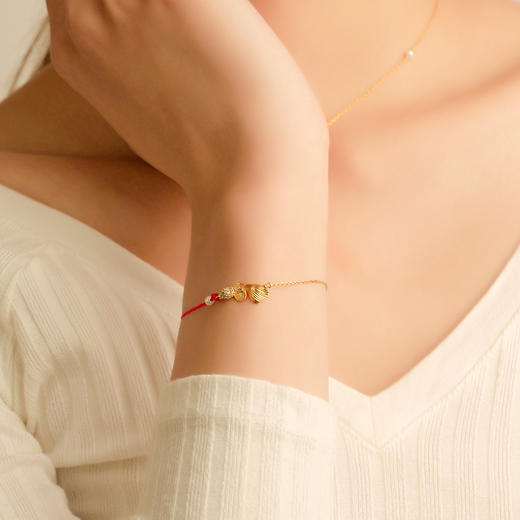 「 紫禁·福鲤 」珍珠红绳手链 商品图1