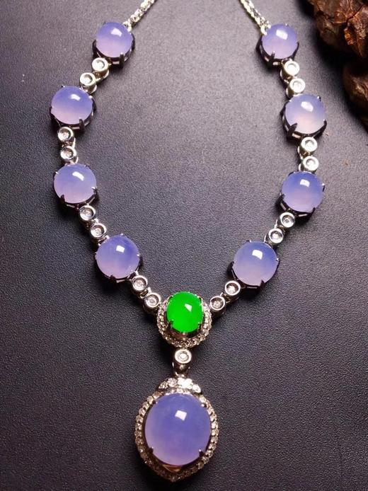 翡翠紫罗兰晚装锁骨链特惠紫罗兰晚装套链种水好料细腻18k金豪华伴