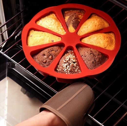 【蛋糕模具】*烘焙工具 8分司康DIY翻糖蛋糕模具 硅胶蛋糕模 8孔桔子形披萨盘 商品图1