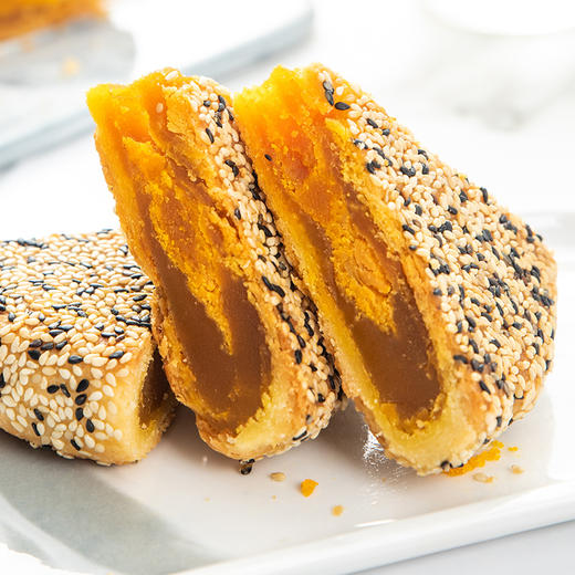 【中秋节】网红一整个大月饼 500g 礼盒装 口味：紫薯蛋黄 板栗蛋黄 榴莲蛋黄 新老包装随机发货 商品图2