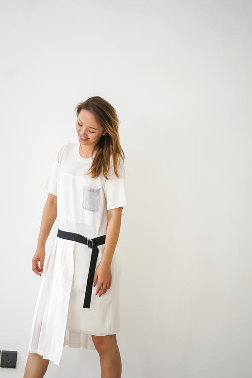 ACFN | 百褶拼接针织短袖连衣裙 商品图0