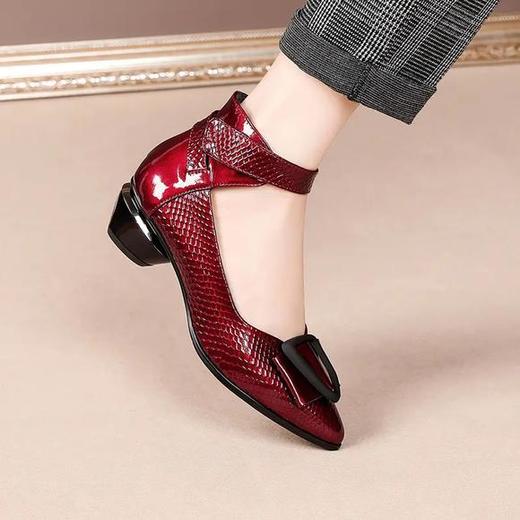 BY-XYM-k210高帮粗跟，舒适真皮单鞋 商品图4