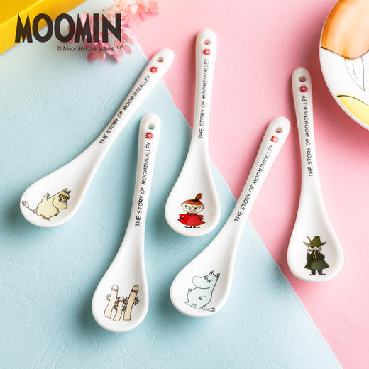 Moomin姆明 芬兰创意卡通陶瓷勺子5支套装精致组合 商品图1