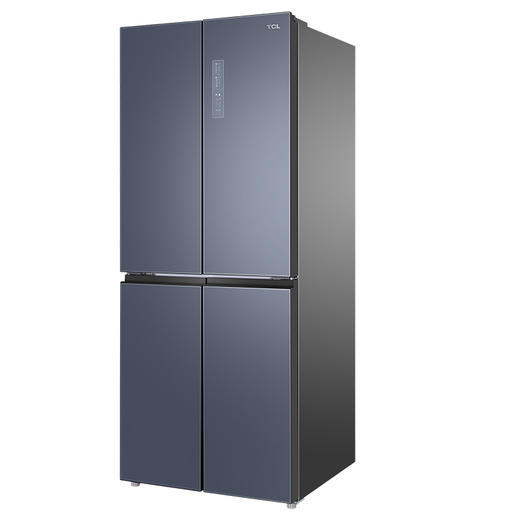 tcl冰箱tcl406p6u星云蓝406升静音养鲜风冷十字对开门冰箱