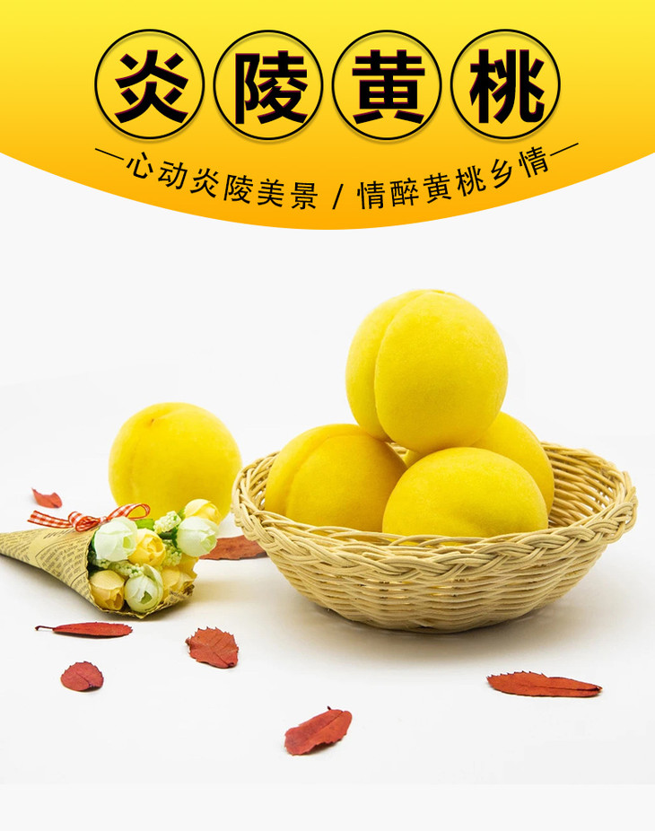 湖南株洲炎陵黄桃香甜脆爽鲜甜可口细嫩不腻