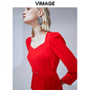 VIMAGE纬漫纪秋款气质大方领露背收腰礼服连衣裙长裙女V1477012 商品缩略图2