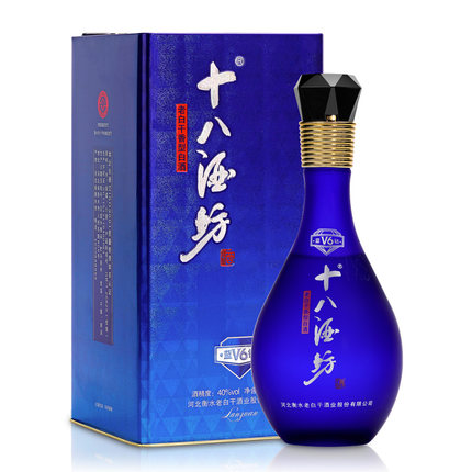 [白酒]十八酒坊V6蓝钻40度480ml