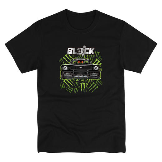 自由基地夏装新款男装黑白宽松版圆领短袖潮流FJ40图案印花T恤 商品图1