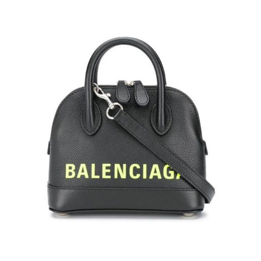 BALENCIAGA 巴黎世家 女士粒面小牛皮字母徽标印花提挎包 黑色 550646 1IZ33 1072 商品图0