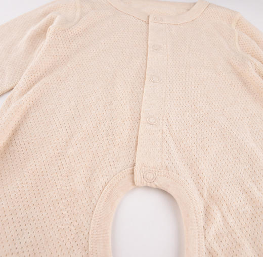 棉果果夏季新疆彩棉镂空清爽透气对开开裆连体衣连身衣哈衣M201723117227 商品图2