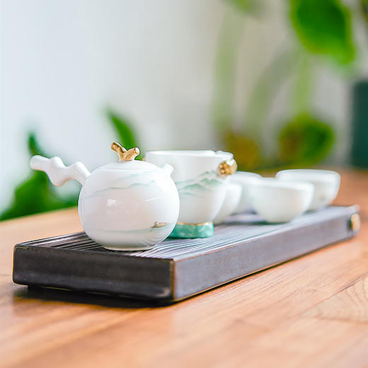 【玛戈隆特】西湖盛宴8头骨瓷茶具听风 功夫茶具套装家用 礼盒包装 商品图1