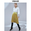 VIMAGE纬漫纪秋款气质洋气垂感纯色显瘦通勤A字半身裙女V1406004 商品缩略图1