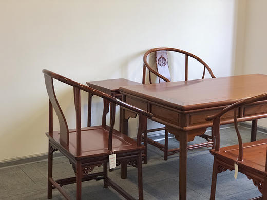 红桥红  家具严选  缅甸花梨（大果紫檀）  【恭王府圈椅茶桌七件套】 商品图1