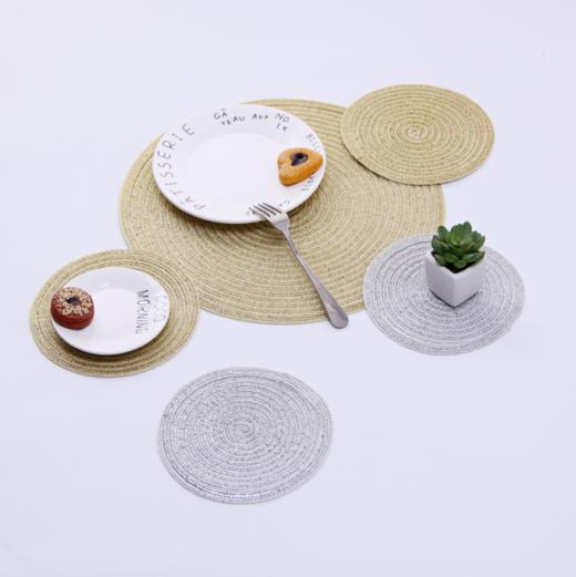 【桌垫】日式手工苎麻餐垫螺纹圆形加厚餐桌垫隔热垫杯垫碗盘垫 商品图1