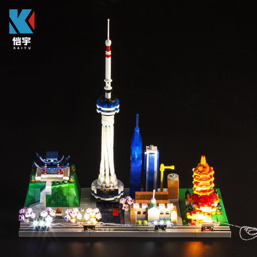 恺宇建筑系列灯光武汉城市天际线积木黄鹤楼模型摆件益智拼装玩具 商品图0