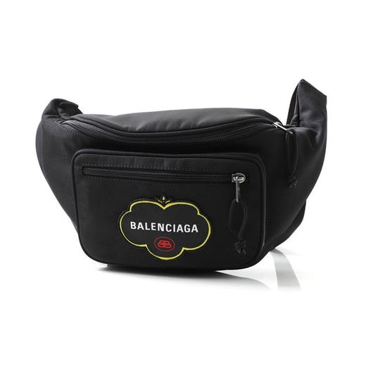 BALENCIAGA 巴黎世家 男士水果徽标贴片潮流个性胸包腰包 黑色 482389 9WBF5 1000 商品图0