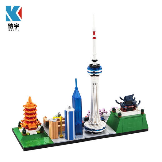 恺宇建筑系列灯光武汉城市天际线积木黄鹤楼模型摆件益智拼装玩具 商品图3