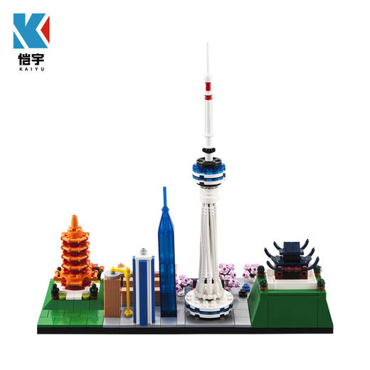 恺宇建筑系列灯光武汉城市天际线积木黄鹤楼模型摆件益智拼装玩具 商品图4