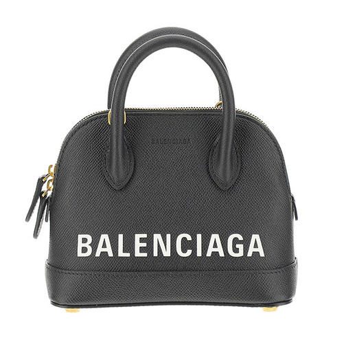 BALENCIAGA 巴黎世家 女士粒面小牛皮字母徽标印花提挎包 黑色 550646 1IZ1M 1090 商品图0