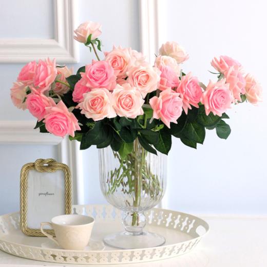 【装饰品】仿真花 手感保湿玫瑰 ins风仿真花束 拍照道具家居装饰假花手捧花 商品图1