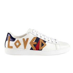 GUCCI 古驰 女鞋Ace系列女士贴花刺绣运动鞋小白鞋休闲低帮运动鞋 白色 505328 DOPE0 9095
