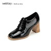 westory通勤百搭女2020春新品方头粗跟系带靴W29CM70481 商品缩略图2