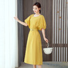 AHM-kxt9128夏季宽松中长款短袖时尚气质套头A字裙度假裙 商品缩略图1
