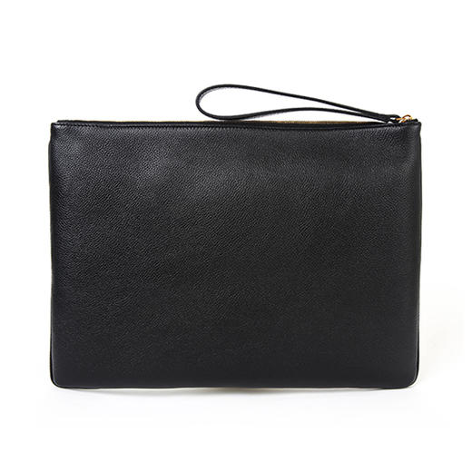 BALENCIAGA 巴黎世家 春夏男女通用黑色小牛皮LOGO印花手拿包 黑色 594350 1IZCM 1090 商品图1