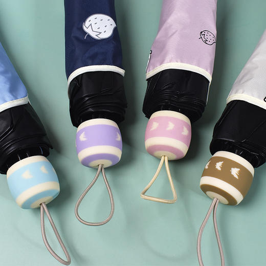 【遇水变色！晴雨两用】可爱草莓晴雨伞8骨骨架 黑胶防紫外线折叠太阳伞FZ20206 商品图2