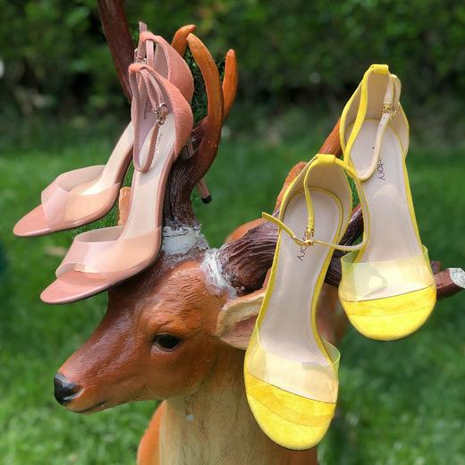 westory高跟胶片一字带凉鞋百搭W29BG60231 商品图2