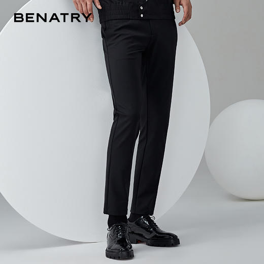 贝纳川黑色休闲长裤119332019402 商品图2