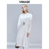 VIMAGE纬漫纪秋款时尚通勤百搭收腰显瘦衬衫A字连衣裙女V1407014 商品缩略图2