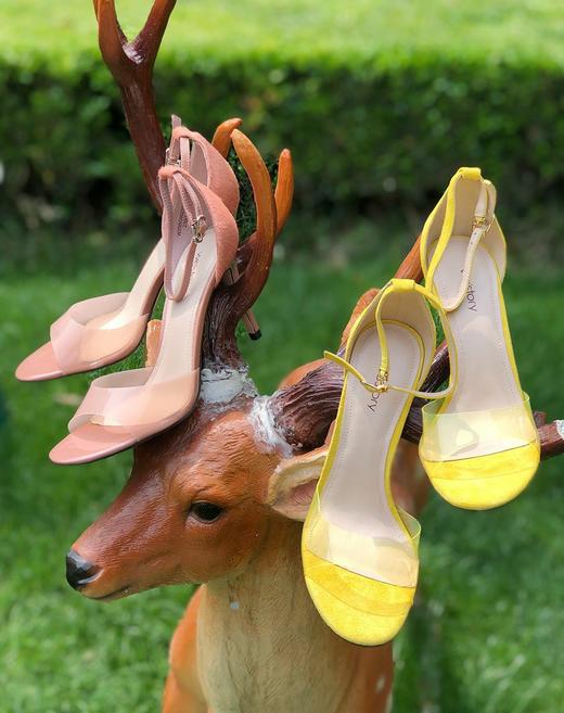 westory高跟胶片一字带凉鞋百搭W29BG60231 商品图3