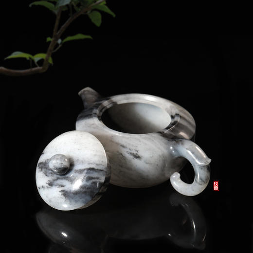 和田玉（青花）玉壶--碗灯壶（宋鸣放6652）184.76G 商品图5