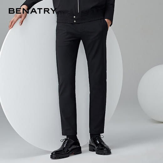 贝纳川黑色休闲长裤119332019402 商品图3