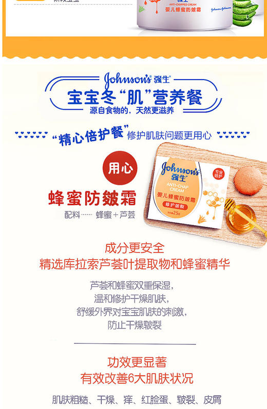 强生婴儿蜂蜜防皴霜 60g瓶装 （2017升级）JPY带授权招加盟代理 商品图4