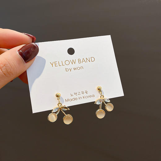 FM-HE3094新款潮樱桃锆石耳环  清新简约个性高级感时尚耳饰 商品图3